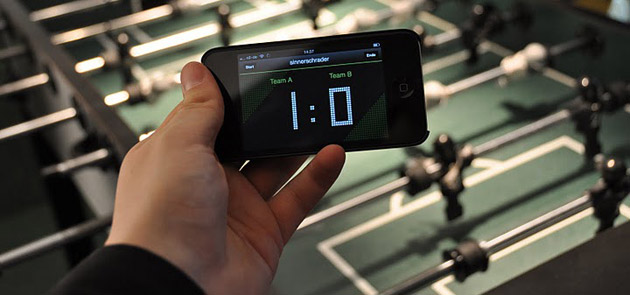 baby foot interactif score sur smartphone